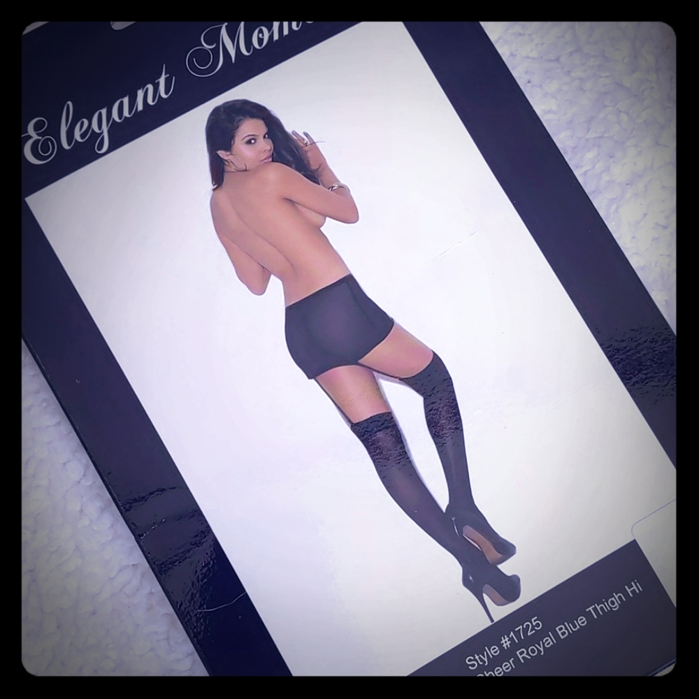 💙Sheer Royal Blue Thigh highs NWT